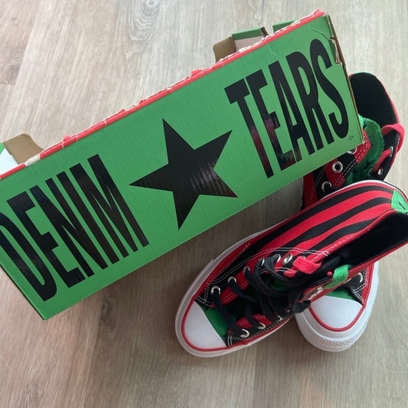 Converse x Denim Tears Chuck 70 High Top Black Beauty/Fiery Red - Picture 6 of 8